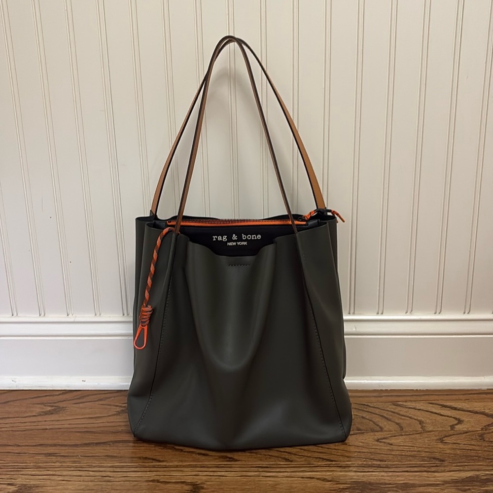 Rag & Bone Olive Green Leather Tote